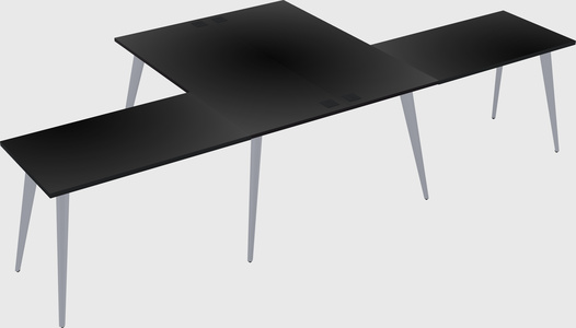 Shared l-shaped office desk system