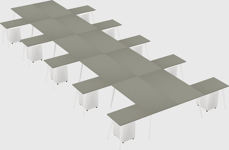 Shared l-shaped office desk system