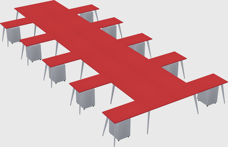 Shared l-shaped office desk system