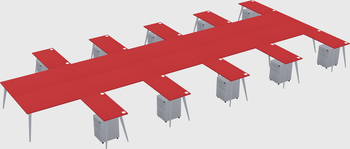 Shared l-shaped office desk system