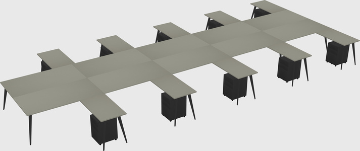 Shared l-shaped office desk system