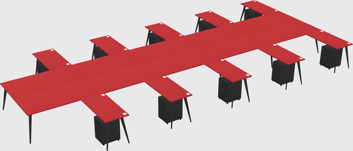 Shared l-shaped office desk system
