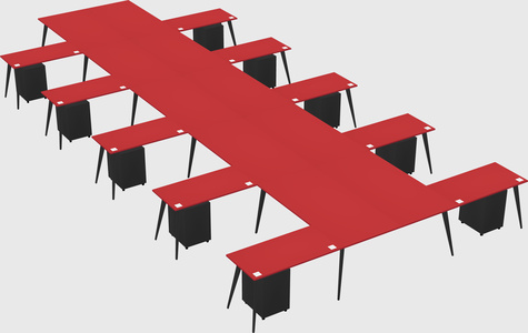 Shared l-shaped office desk system