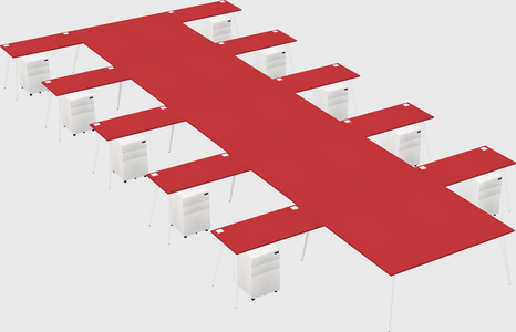 Shared l-shaped office desk system