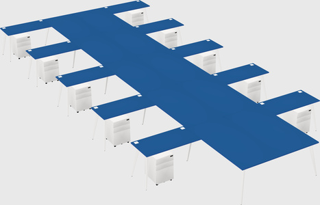 Shared l-shaped office desk system