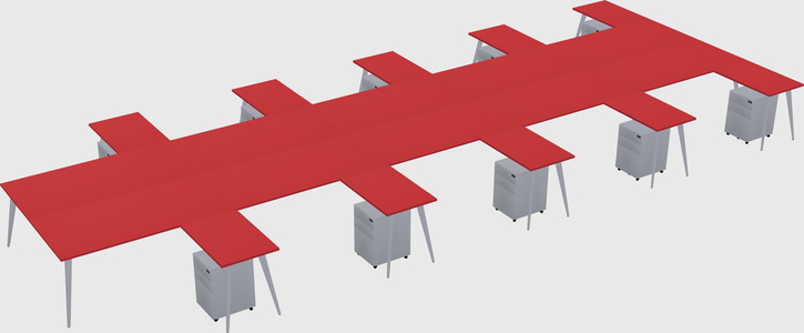 Shared l-shaped office desk system