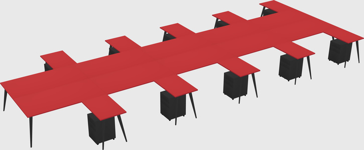 Shared l-shaped office desk system