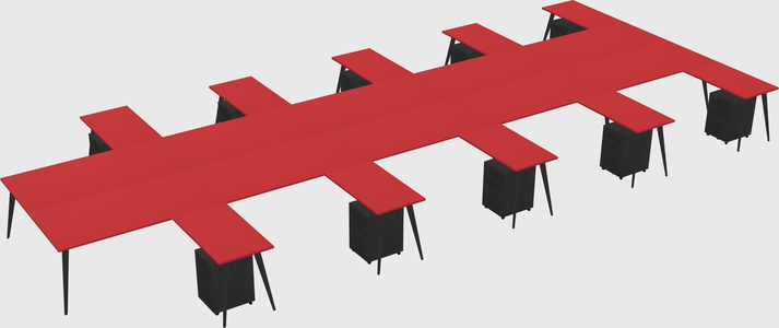 Shared l-shaped office desk system