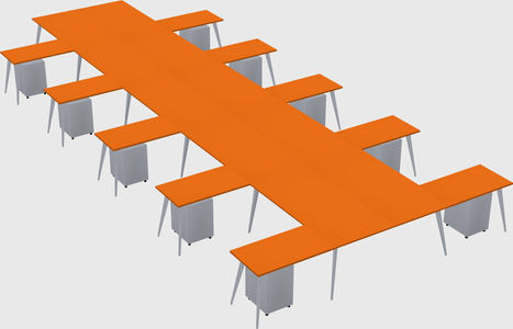 Shared l-shaped office desk system