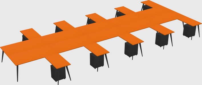 Shared l-shaped office desk system