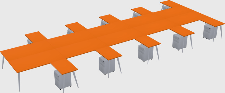 Shared l-shaped office desk system