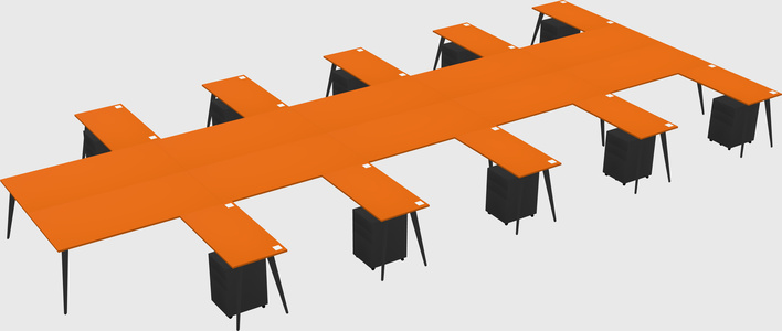 Shared l-shaped office desk system