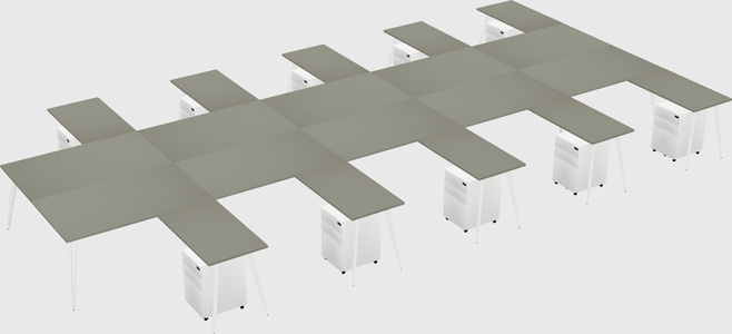Shared l-shaped office desk system