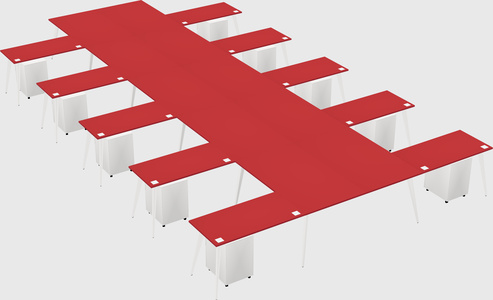 Shared l-shaped office desk system