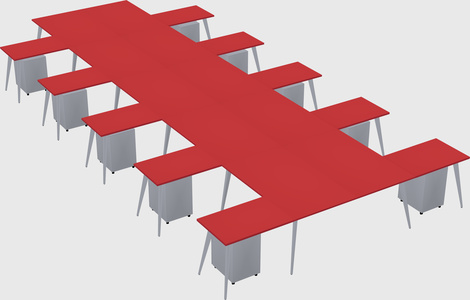 Shared l-shaped office desk system