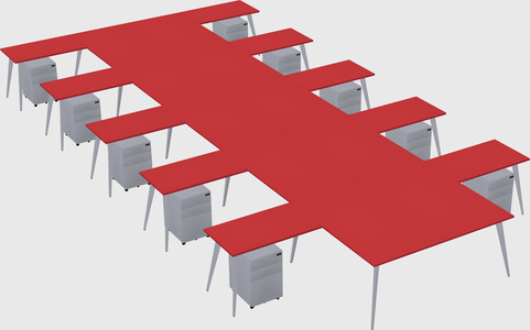 Shared l-shaped office desk system