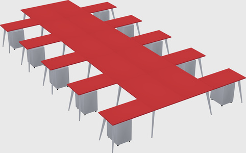 Shared l-shaped office desk system