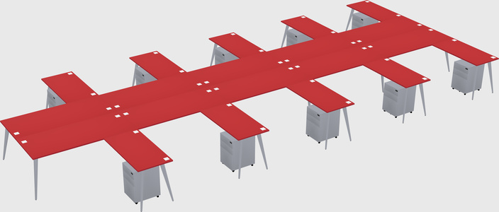 Shared l-shaped office desk system