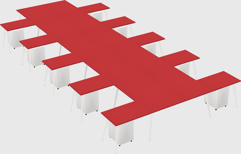 Shared l-shaped office desk system