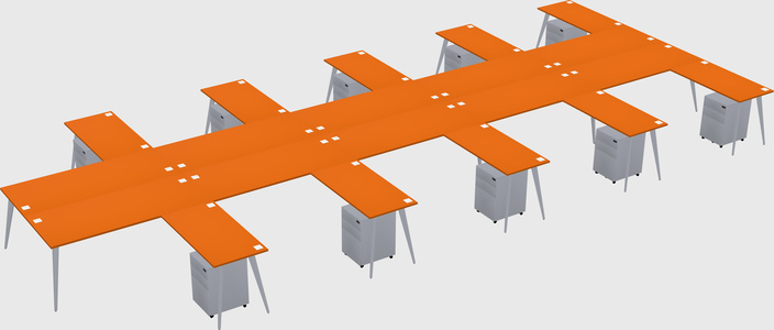 Shared l-shaped office desk system