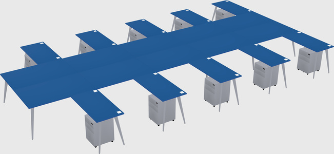 Shared l-shaped office desk system