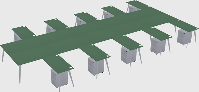 Shared l-shaped office desk system
