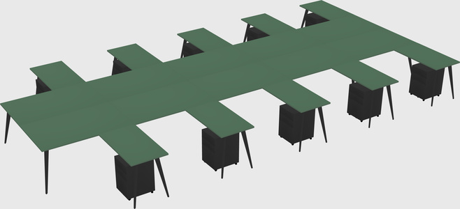 Shared l-shaped office desk system