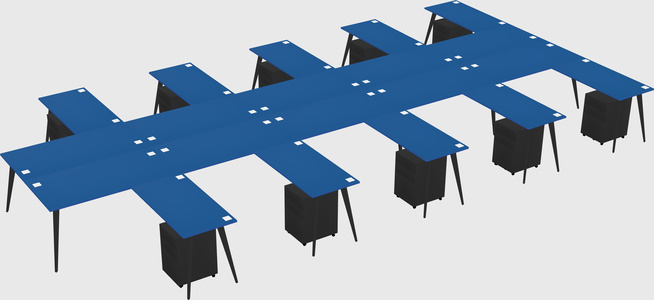 Shared l-shaped office desk system