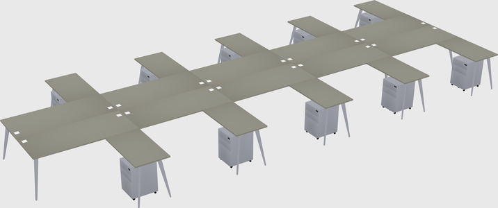 Shared l-shaped office desk system
