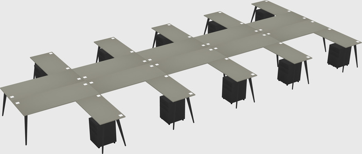 Shared l-shaped office desk system
