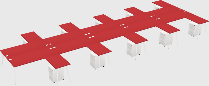 Shared l-shaped office desk system