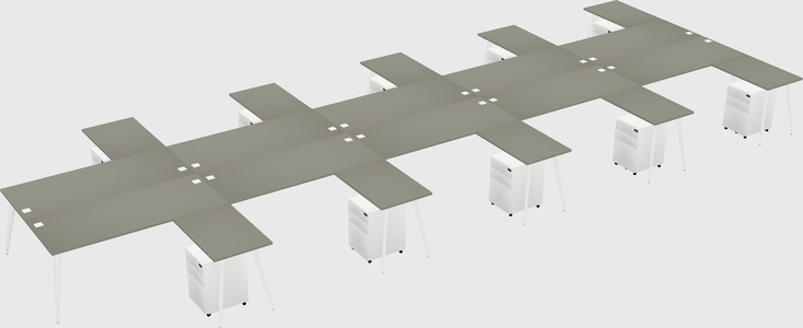 Shared l-shaped office desk system