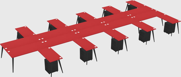 Shared l-shaped office desk system