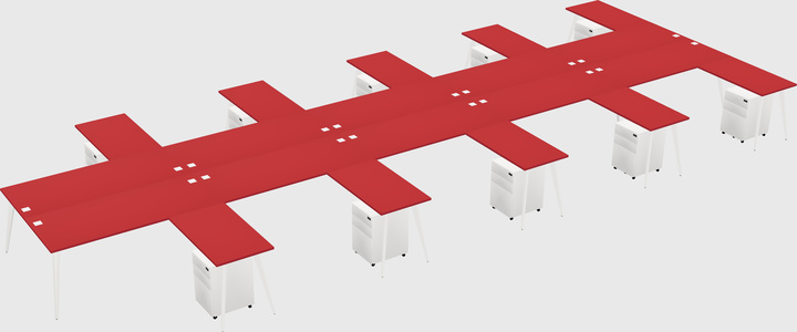 Shared l-shaped office desk system
