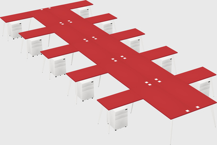 Shared l-shaped office desk system
