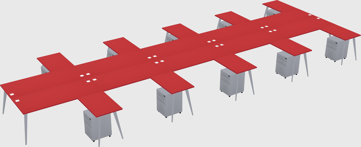 Shared l-shaped office desk system