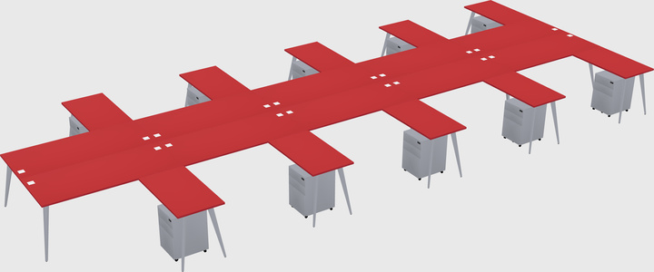 Shared l-shaped office desk system