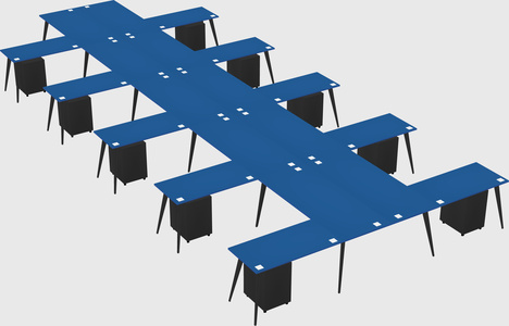 Shared l-shaped office desk system
