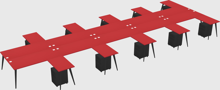 Shared l-shaped office desk system