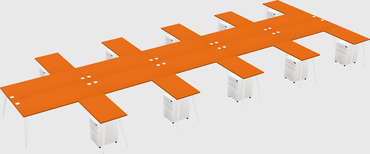 Shared l-shaped office desk system