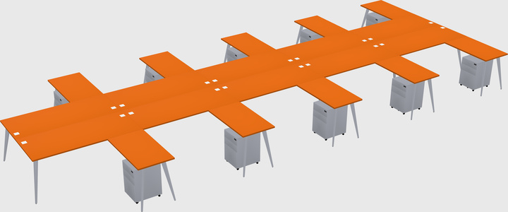 Shared l-shaped office desk system