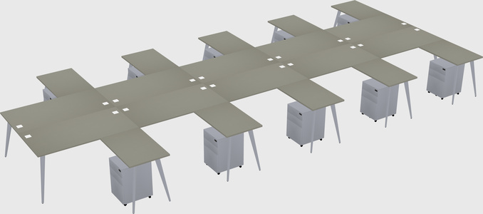 Shared l-shaped office desk system