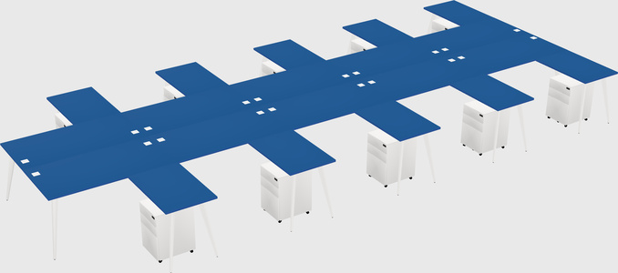 Shared l-shaped office desk system