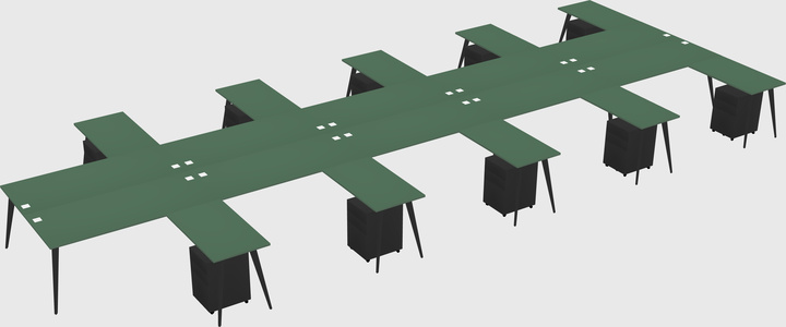 Shared l-shaped office desk system