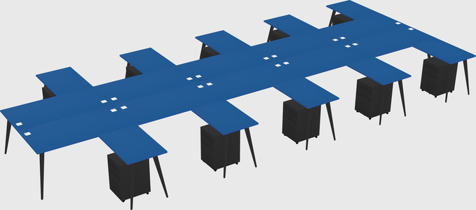 Shared l-shaped office desk system