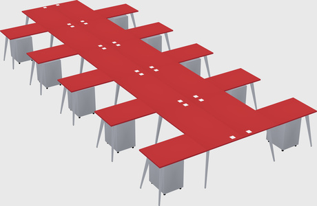 Shared l-shaped office desk system