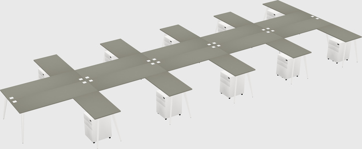 Shared l-shaped office desk system