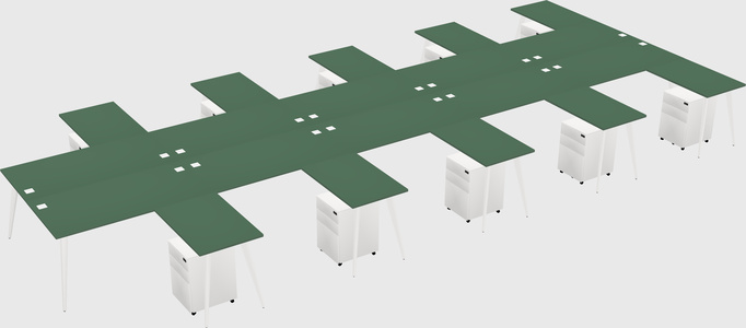 Shared l-shaped office desk system