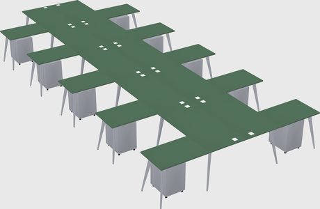 Shared l-shaped office desk system