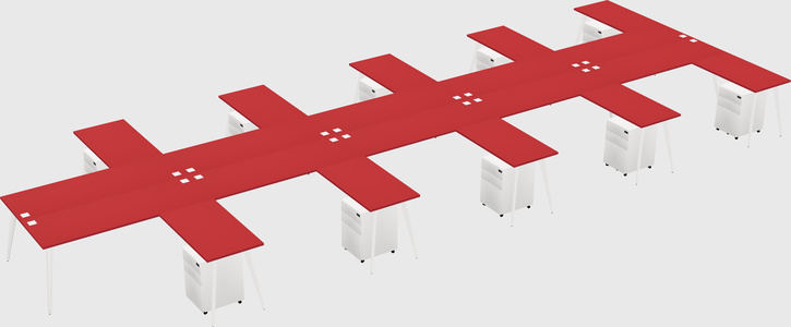 Shared l-shaped office desk system